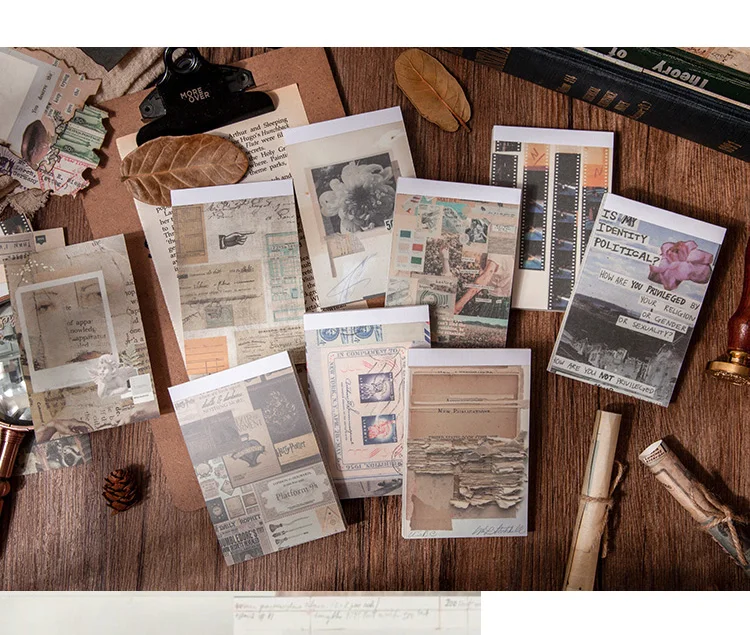 Yoofun 50 sheets Memo Pad Diary Stationery Lightweight paper Journal Planner Scrapbooking Vintage Decorative DIY Material Paper
