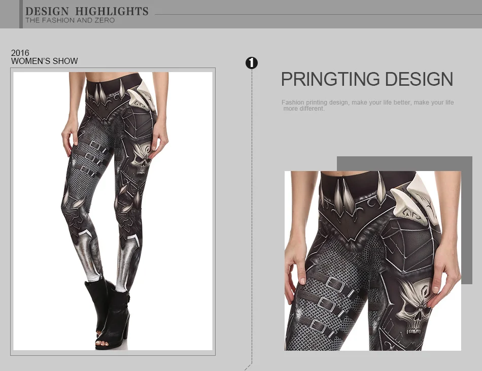 NADANBAO New BARBARIAN Skull Women Leggings Punk Skull Printed Legins High Elastic Fitness Pants Ladies Push-Up Legging