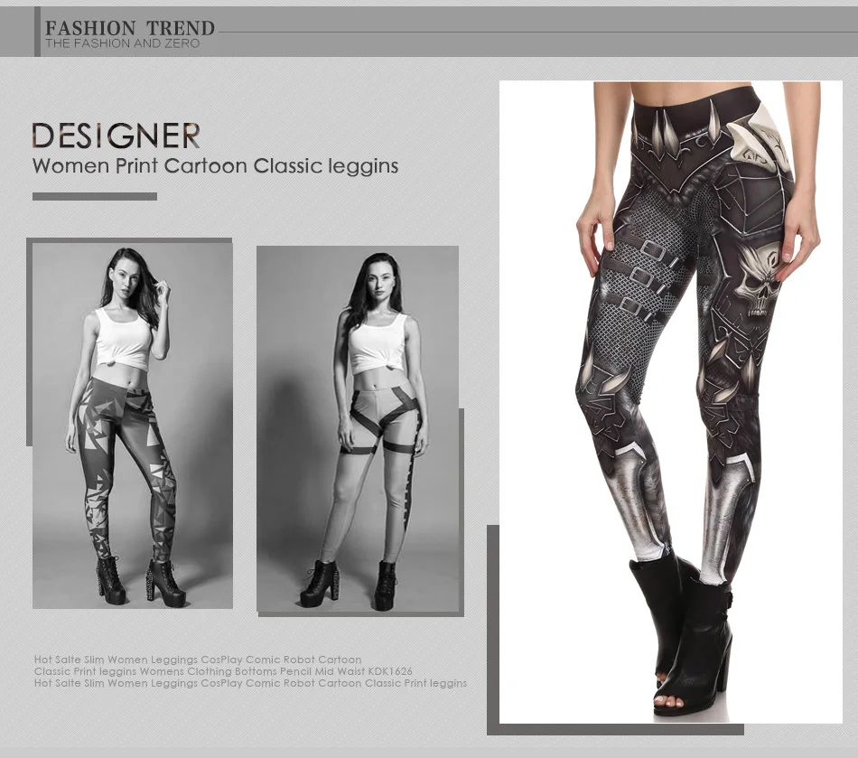 NADANBAO New BARBARIAN Skull Women Leggings Punk Skull Printed Legins High Elastic Fitness Pants Ladies Push-Up Legging