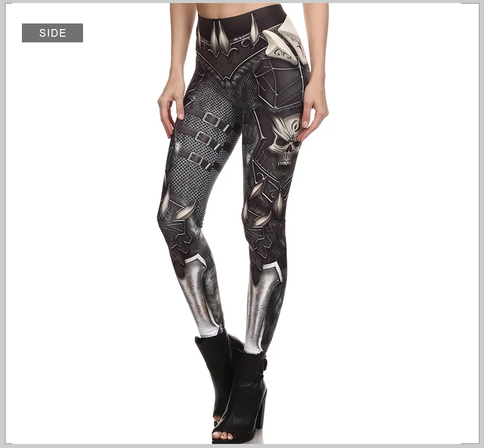 NADANBAO New BARBARIAN Skull Women Leggings Punk Skull Printed Legins High Elastic Fitness Pants Ladies Push-Up Legging