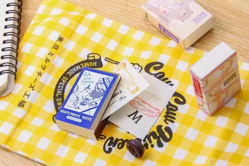 Yoofun 122 Sheets Mini Memo Pad Innovative Matchbox Retro Notes Tearable Pocket Notepads Cute Note Paper Office School Supplies