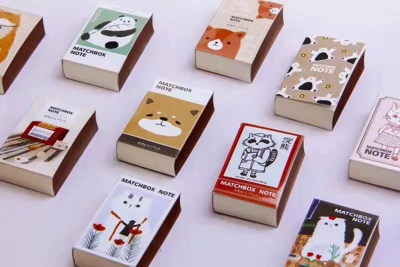 Yoofun 122 Sheets Mini Memo Pad Innovative Matchbox Retro Notes Tearable Pocket Notepads Cute Note Paper Office School Supplies