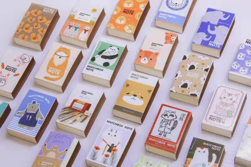 Yoofun 122 Sheets Mini Memo Pad Innovative Matchbox Retro Notes Tearable Pocket Notepads Cute Note Paper Office School Supplies