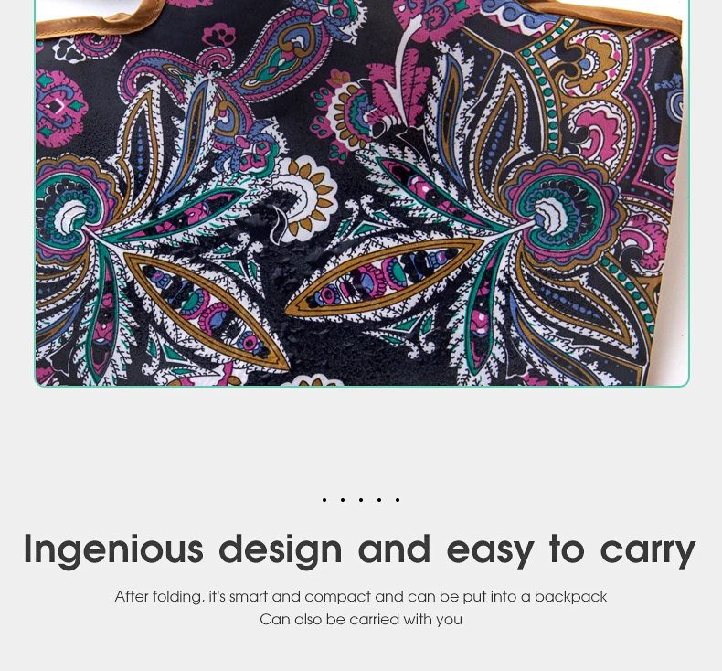 BIG Eco-Friendly Folding Shopping Bag Reusable Portable Shoulder Handbag for Travel Grocery Fashion Pocket Tote