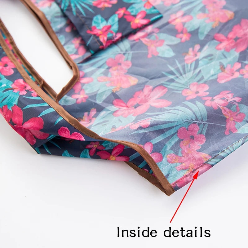 BIG Eco-Friendly Folding Shopping Bag Reusable Portable Shoulder Handbag for Travel Grocery Fashion Pocket Tote