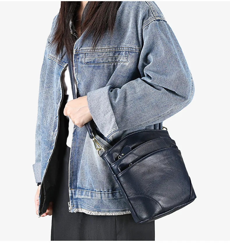 Genuine Leather Women Messenger Bags Cow Leather Crossbody Shoulder Bag Small Female Handbags Capacity Phone Bag for Girls