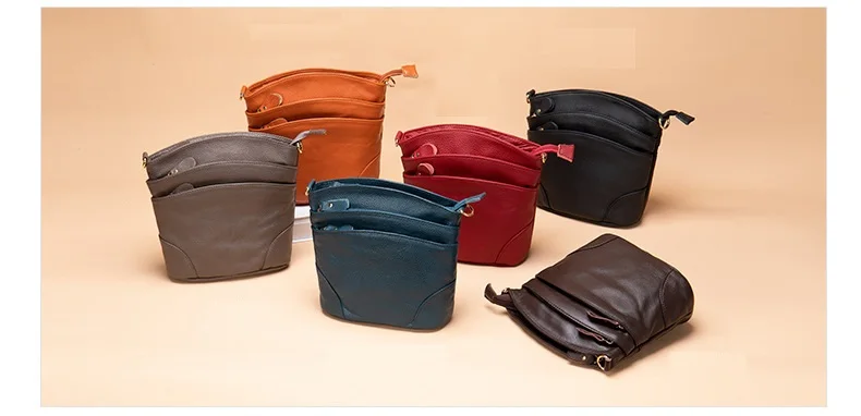 Genuine Leather Women Messenger Bags Cow Leather Crossbody Shoulder Bag Small Female Handbags Capacity Phone Bag for Girls