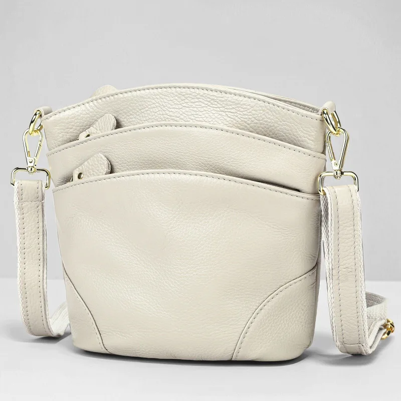 Genuine Leather Women Messenger Bags Cow Leather Crossbody Shoulder Bag Small Female Handbags Capacity Phone Bag for Girls