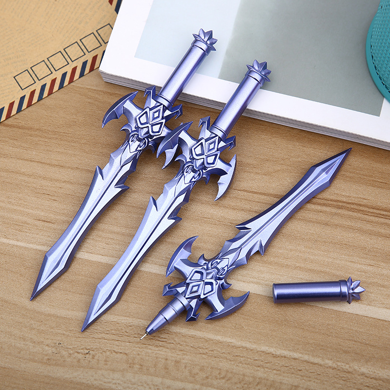 1pcs Creative Arms Sword Props Black Gel Pen Student Writing School Study Stationery Office Supplies