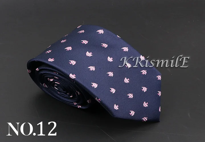 New Blue Printed Men's Tie Novelty Animal Fruit Pattern Neck Ties S lim Jacquard Woven High Quality Gravatas Accessories For Men