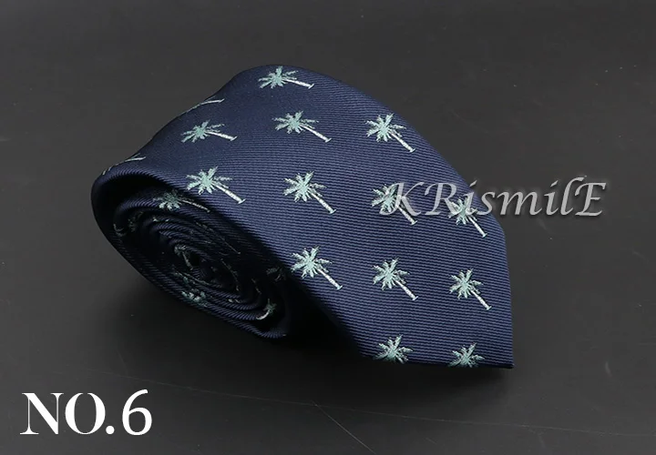 New Blue Printed Men's Tie Novelty Animal Fruit Pattern Neck Ties S lim Jacquard Woven High Quality Gravatas Accessories For Men