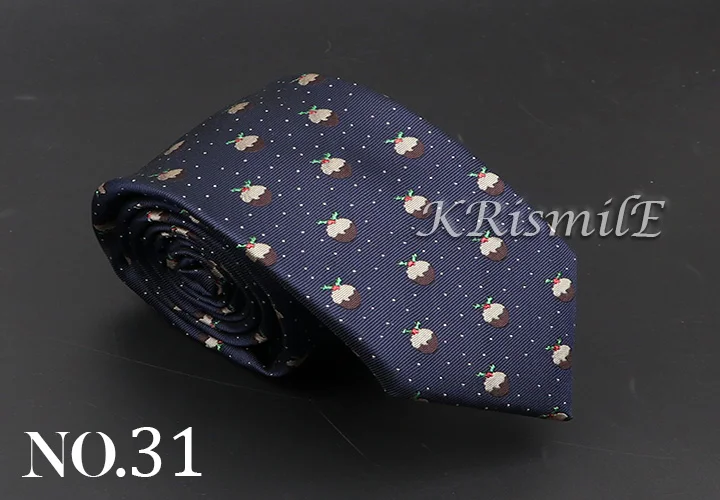 New Blue Printed Men's Tie Novelty Animal Fruit Pattern Neck Ties S lim Jacquard Woven High Quality Gravatas Accessories For Men