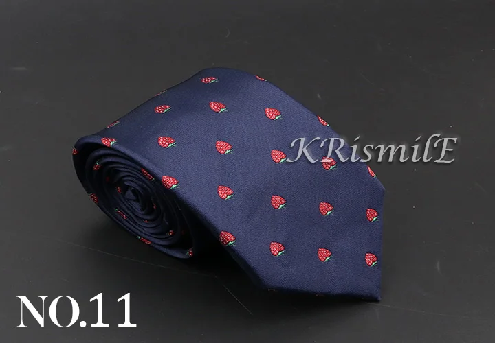 New Blue Printed Men's Tie Novelty Animal Fruit Pattern Neck Ties S lim Jacquard Woven High Quality Gravatas Accessories For Men