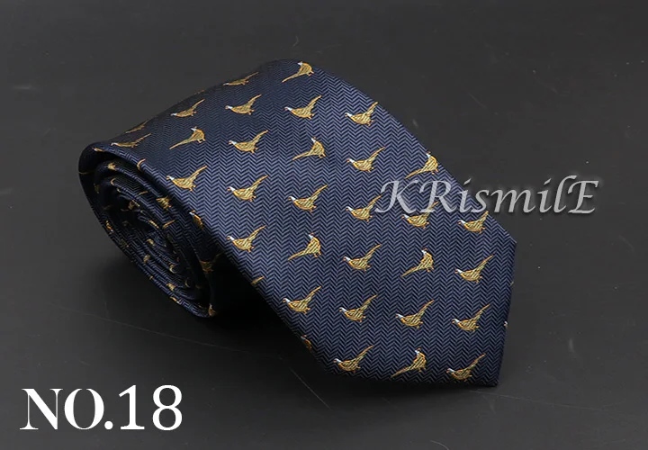 New Blue Printed Men's Tie Novelty Animal Fruit Pattern Neck Ties S lim Jacquard Woven High Quality Gravatas Accessories For Men