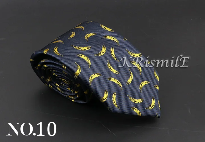 New Blue Printed Men's Tie Novelty Animal Fruit Pattern Neck Ties S lim Jacquard Woven High Quality Gravatas Accessories For Men