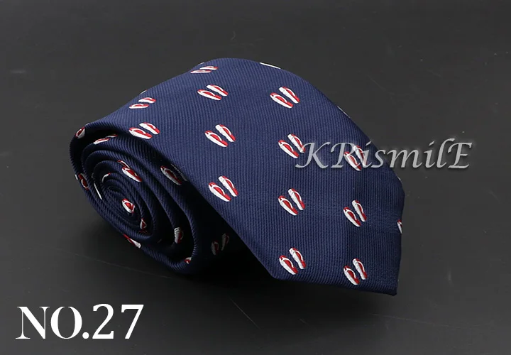 New Blue Printed Men's Tie Novelty Animal Fruit Pattern Neck Ties S lim Jacquard Woven High Quality Gravatas Accessories For Men