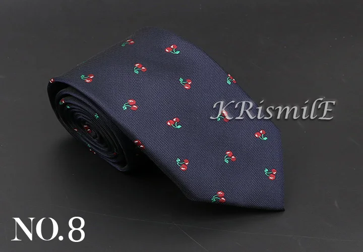 New Blue Printed Men's Tie Novelty Animal Fruit Pattern Neck Ties S lim Jacquard Woven High Quality Gravatas Accessories For Men
