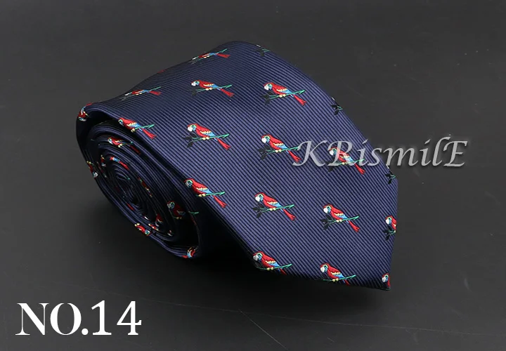 New Blue Printed Men's Tie Novelty Animal Fruit Pattern Neck Ties S lim Jacquard Woven High Quality Gravatas Accessories For Men