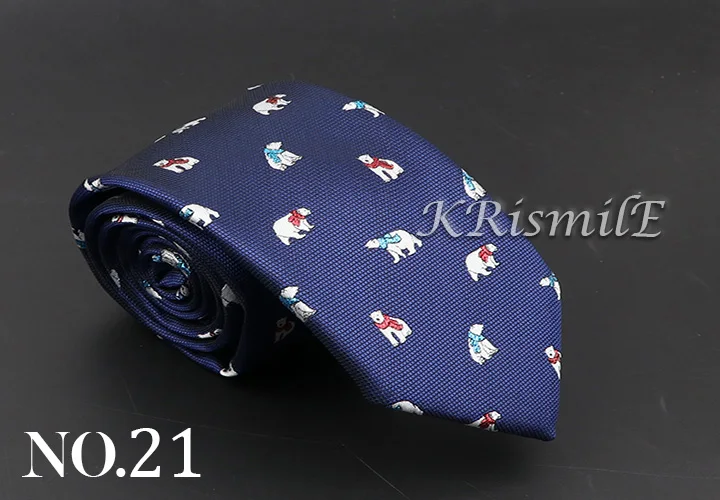 New Blue Printed Men's Tie Novelty Animal Fruit Pattern Neck Ties S lim Jacquard Woven High Quality Gravatas Accessories For Men