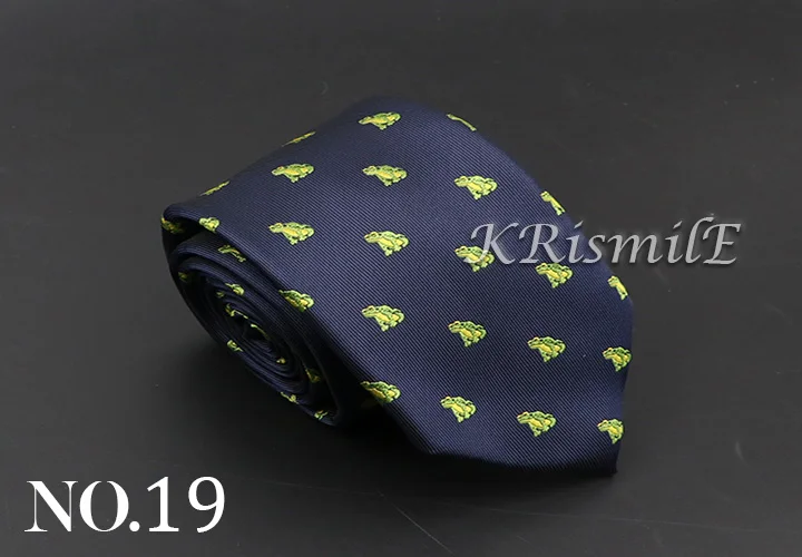 New Blue Printed Men's Tie Novelty Animal Fruit Pattern Neck Ties S lim Jacquard Woven High Quality Gravatas Accessories For Men