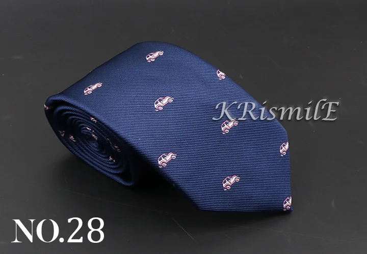 New Blue Printed Men's Tie Novelty Animal Fruit Pattern Neck Ties S lim Jacquard Woven High Quality Gravatas Accessories For Men