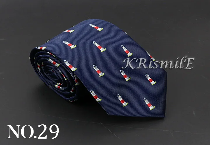 New Blue Printed Men's Tie Novelty Animal Fruit Pattern Neck Ties S lim Jacquard Woven High Quality Gravatas Accessories For Men