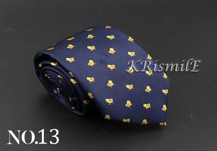 New Blue Printed Men's Tie Novelty Animal Fruit Pattern Neck Ties S lim Jacquard Woven High Quality Gravatas Accessories For Men