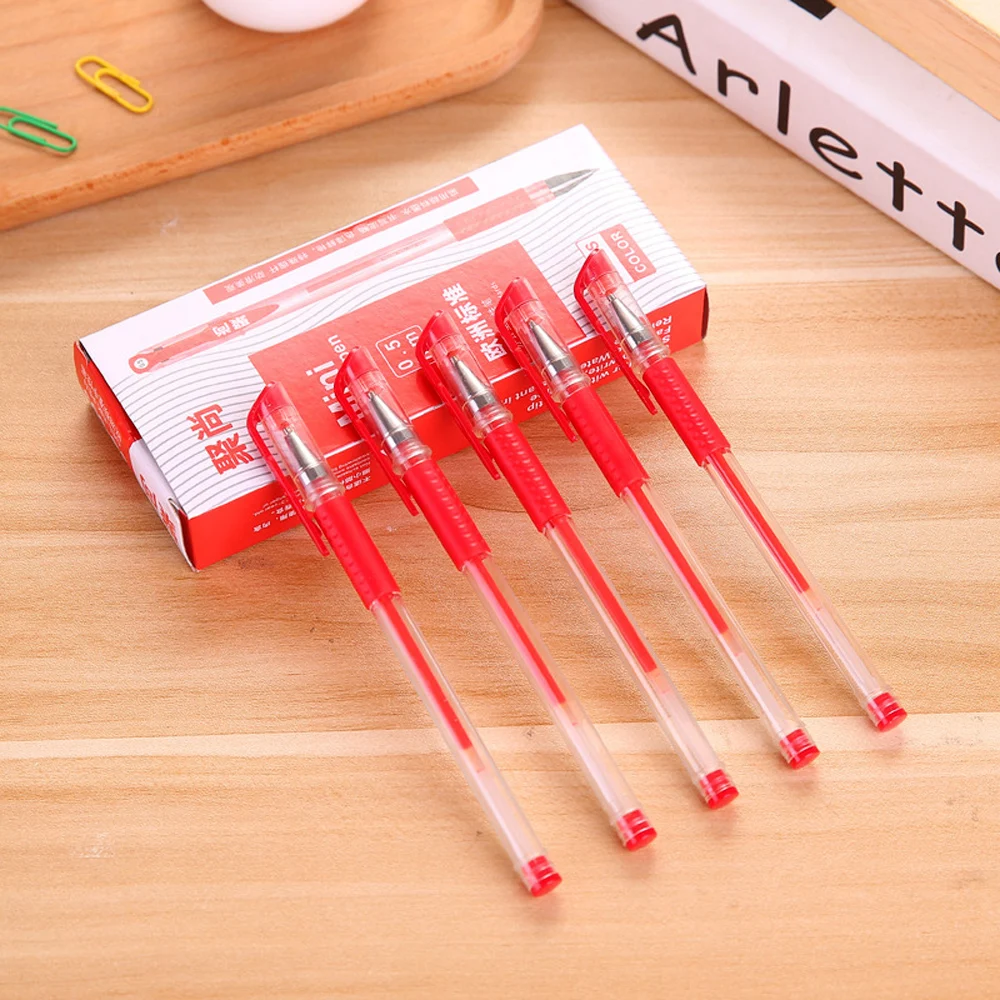 42Pcs/set Ballpoint Pen + Refill Set Black Blue Red Ink Gel Pen Bullet Tip 0.5mm School & Office Supplies Stationery Kids Gift P