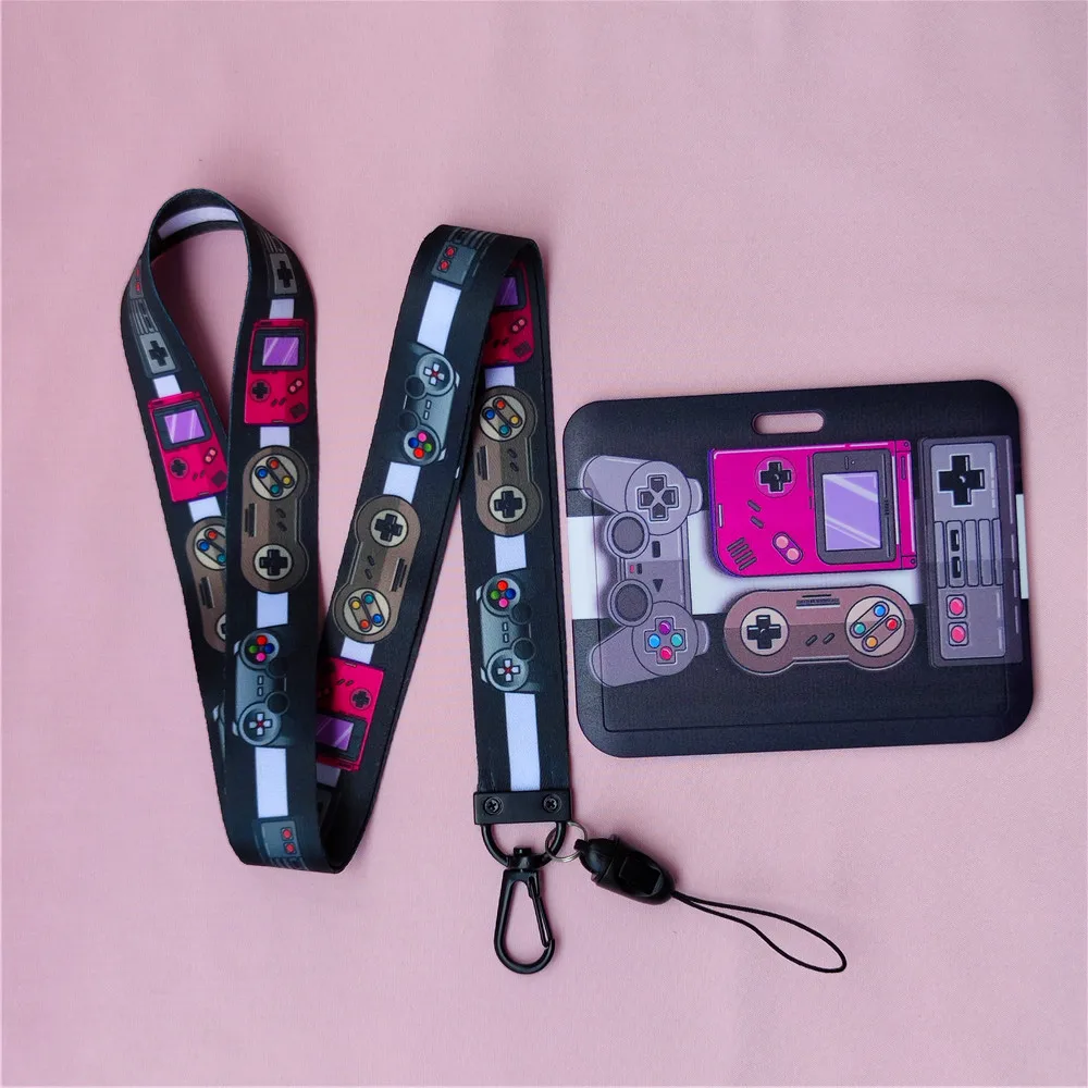 Cute Horizontal Lanyard Name Card Holder Student Hanging Neck Phone Lanyards Badge Door Subway Access ID Card Holders Case