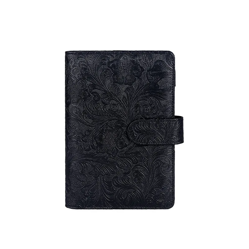 A6/A5 Vintage Embossed PU Leather DIY Binder Notebook Cover Diary Agenda Planner Paper Cover School Stationery