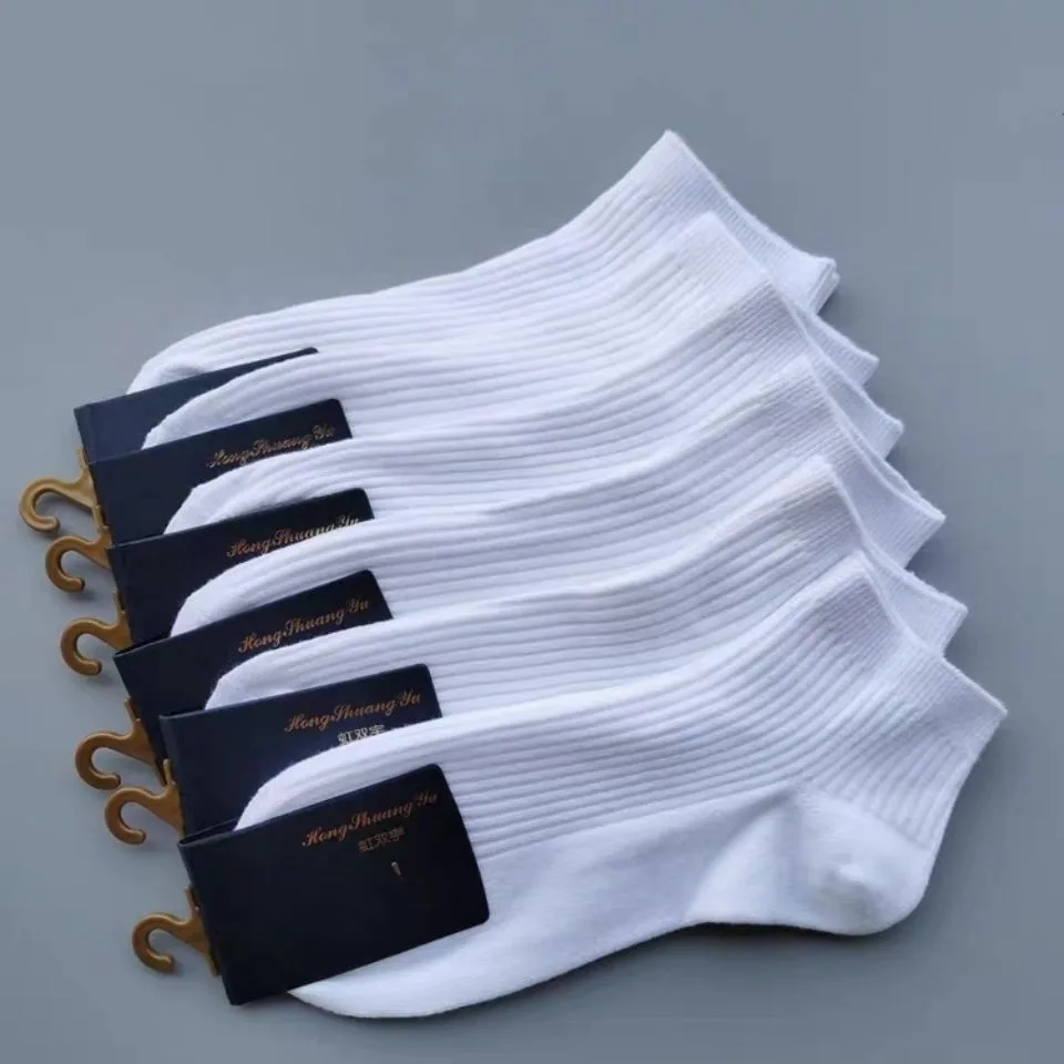 5 Pairs 1 Lot Men Women Socks Unisex Ankle Socks 100 cotton 1 Pack Set Solid Color Short Low Cut Sock White Black Sox Soks