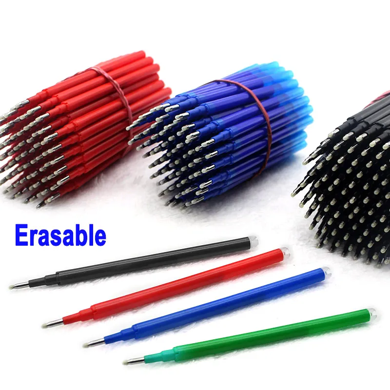 20/30/40/50Pcs Set Erasable Gel Pen Refill 0.7mm Tip Color Ink Rod Replacement Office Writing Drawing Stationery Accessory 11cm