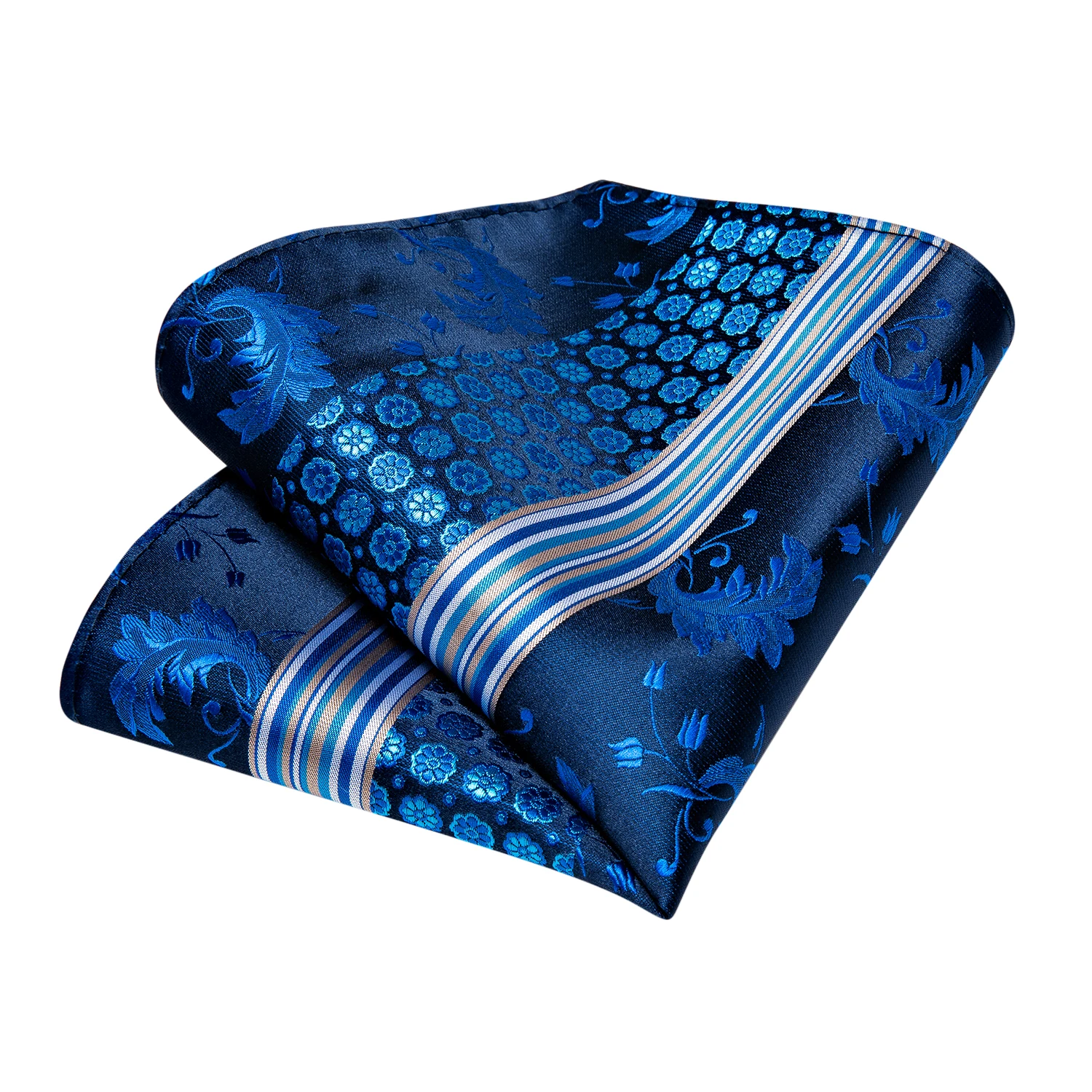 New Classic Men's Ties 8cm Blue Plaid Dot Striped Business Necktie Handkerchief Wedding Party Tie Set Gravatas DiBanGu