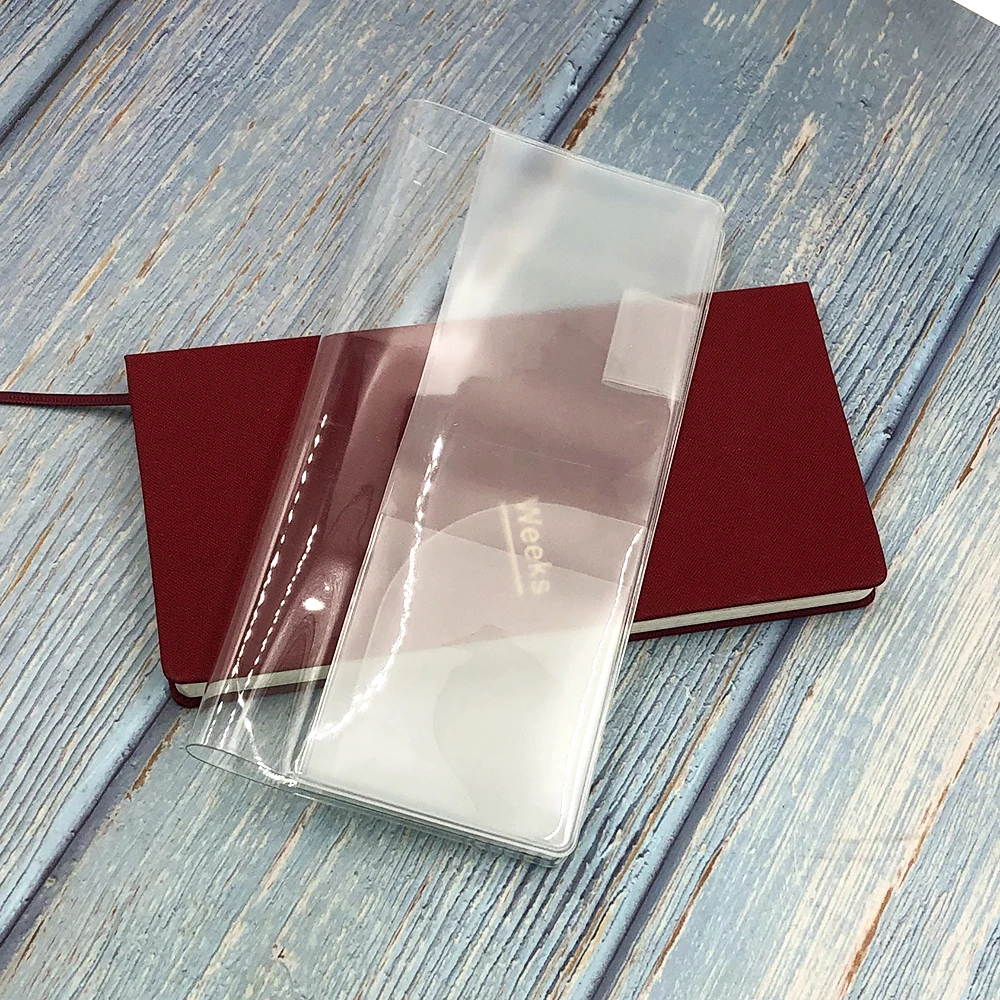 Fromthenon Transparent Pvc Protective Cover for HO-BO Weeks Planner Diary Journals Notebook Bookbinder Case School Supplies