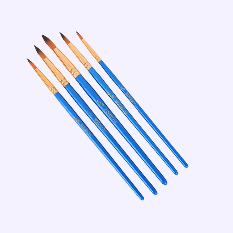 5Pcs Paint Brushes Set Nylon Painting Brush Short Rod Oil Acrylic Brush Watercolor Pen High Quality Professional Art Supplies