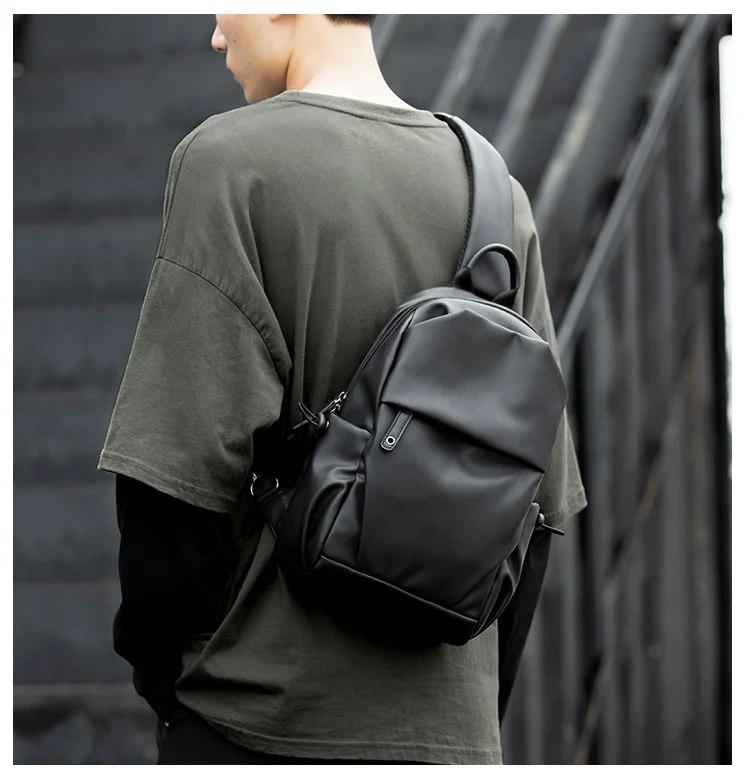 MOYYI Sling Bag for Men, Waterproof Nylon Chest Bag with Adjustable Strap, Anti theft Sport Travel Crossbody Bag