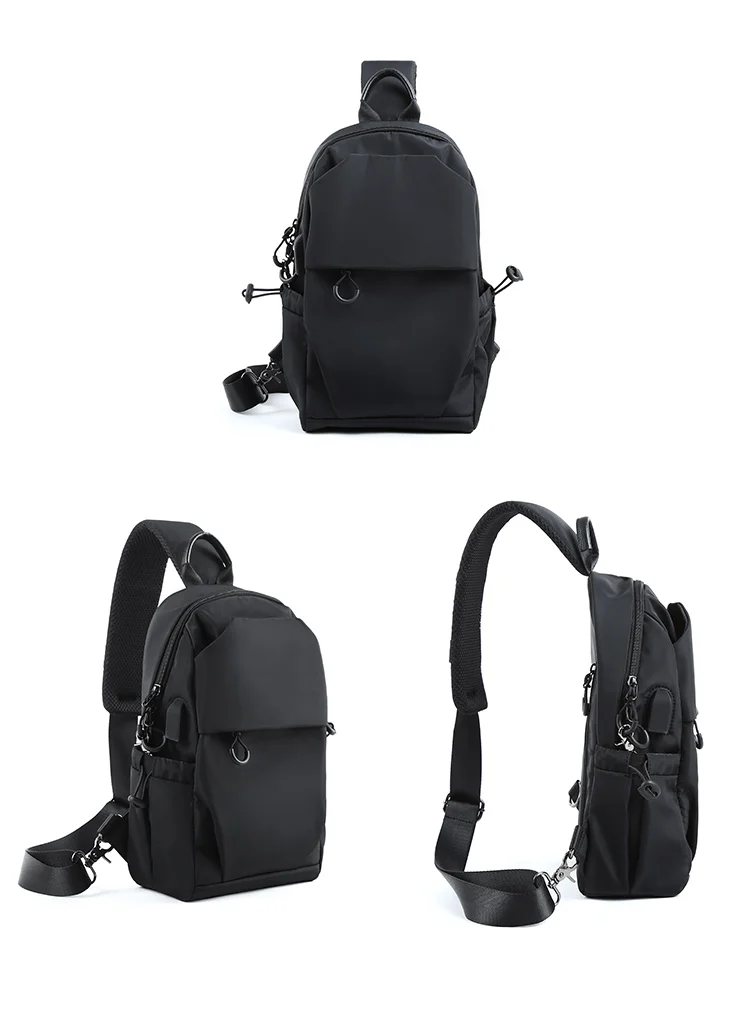 MOYYI Sling Bag for Men, Waterproof Nylon Chest Bag with Adjustable Strap, Anti theft Sport Travel Crossbody Bag