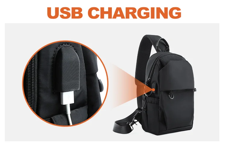 MOYYI Sling Bag for Men, Waterproof Nylon Chest Bag with Adjustable Strap, Anti theft Sport Travel Crossbody Bag