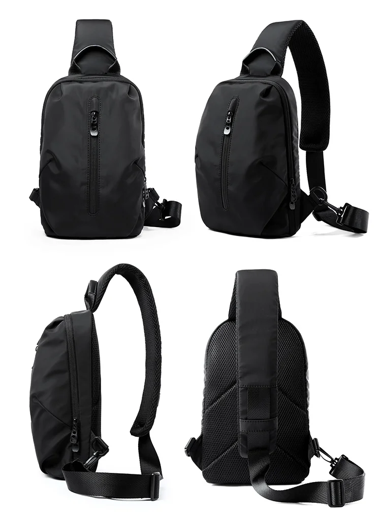 MOYYI Sling Bag for Men, Waterproof Nylon Chest Bag with Adjustable Strap, Anti theft Sport Travel Crossbody Bag