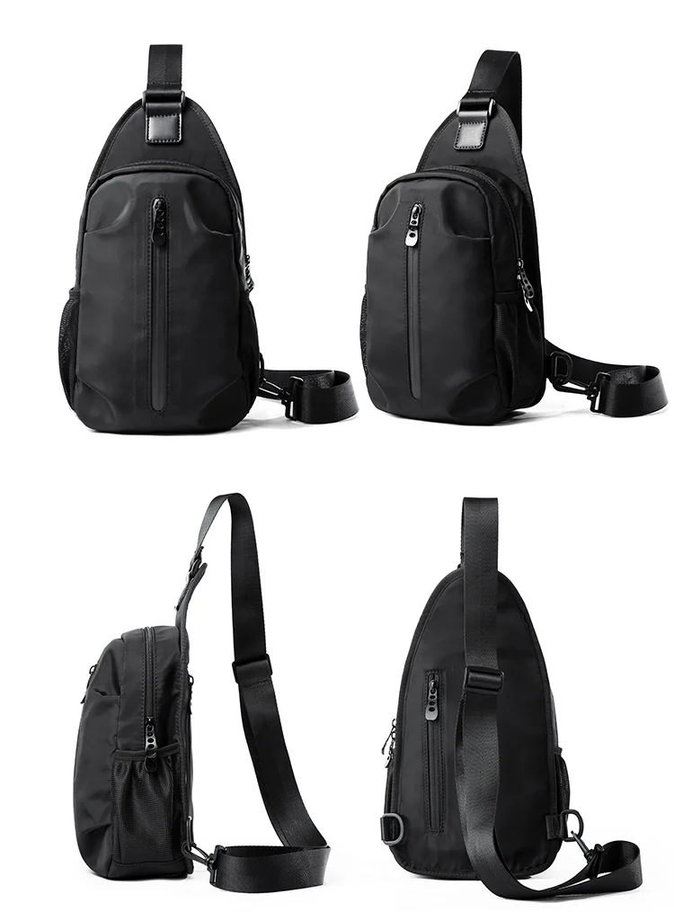 MOYYI Sling Bag for Men, Waterproof Nylon Chest Bag with Adjustable Strap, Anti theft Sport Travel Crossbody Bag