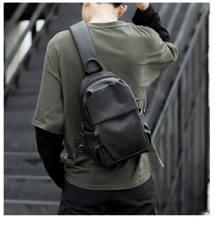 MOYYI Sling Bag for Men, Waterproof Nylon Chest Bag with Adjustable Strap, Anti theft Sport Travel Crossbody Bag