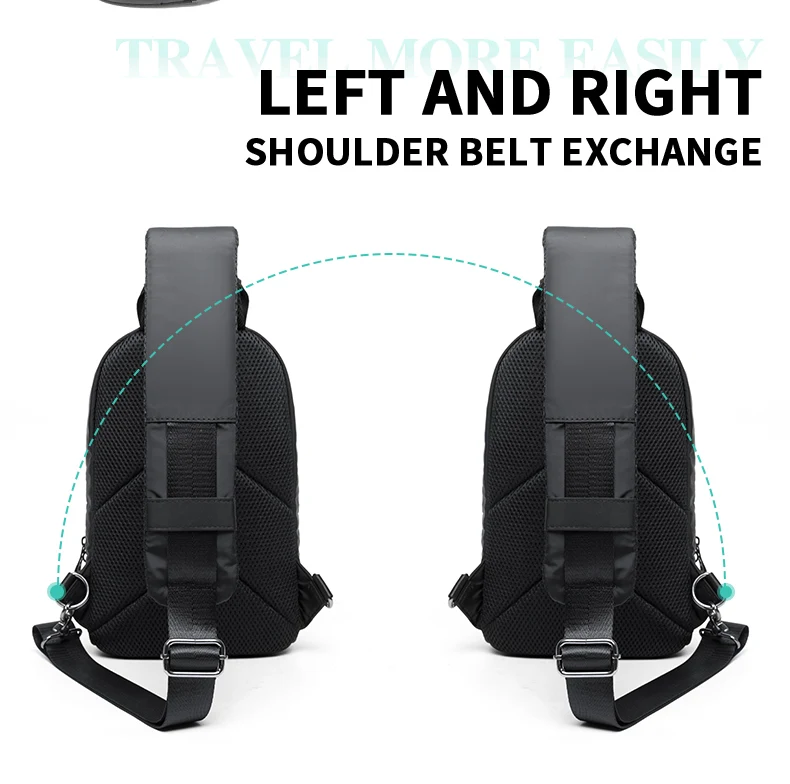 MOYYI Sling Bag for Men, Waterproof Nylon Chest Bag with Adjustable Strap, Anti theft Sport Travel Crossbody Bag