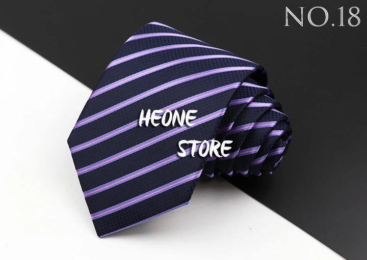 Fashion Men's Business Tie Classic 8CM Stripe Plaid Polyester Jacquard Necktie Red Blue Black High Quality Daily Wear Cravat