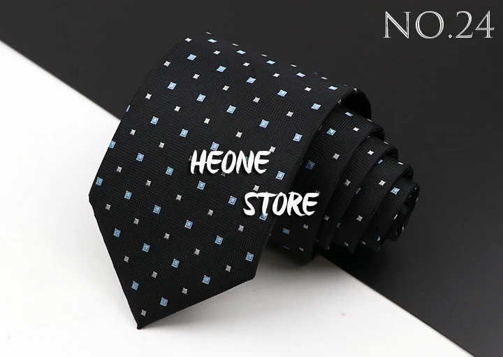 Fashion Men's Business Tie Classic 8CM Stripe Plaid Polyester Jacquard Necktie Red Blue Black High Quality Daily Wear Cravat