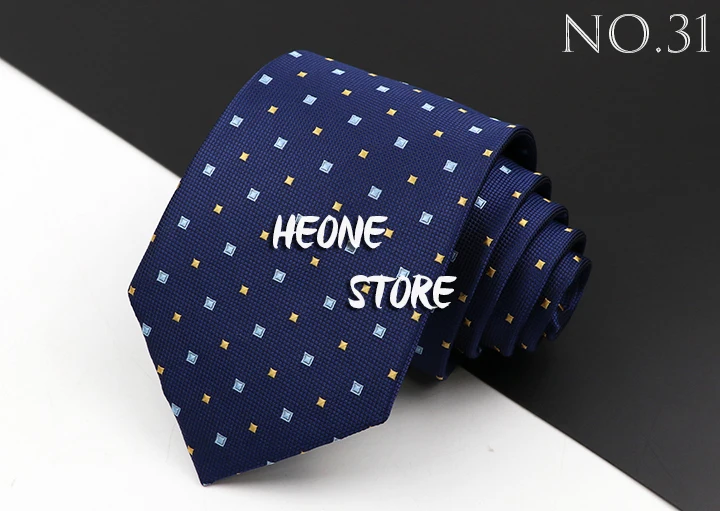Fashion Men's Business Tie Classic 8CM Stripe Plaid Polyester Jacquard Necktie Red Blue Black High Quality Daily Wear Cravat