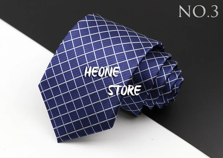 Fashion Men's Business Tie Classic 8CM Stripe Plaid Polyester Jacquard Necktie Red Blue Black High Quality Daily Wear Cravat