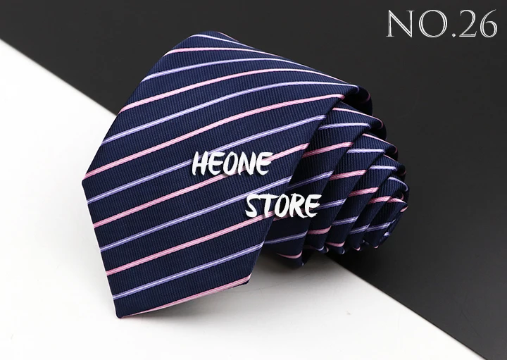 Fashion Men's Business Tie Classic 8CM Stripe Plaid Polyester Jacquard Necktie Red Blue Black High Quality Daily Wear Cravat