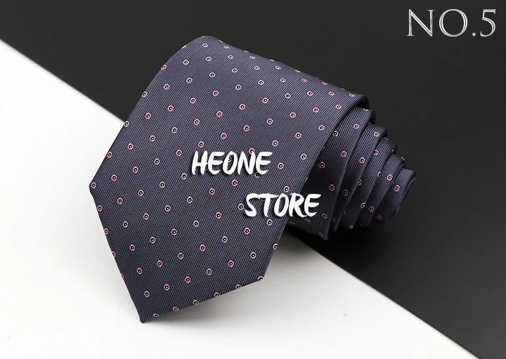 Fashion Men's Business Tie Classic 8CM Stripe Plaid Polyester Jacquard Necktie Red Blue Black High Quality Daily Wear Cravat