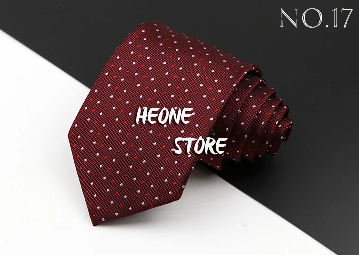Fashion Men's Business Tie Classic 8CM Stripe Plaid Polyester Jacquard Necktie Red Blue Black High Quality Daily Wear Cravat