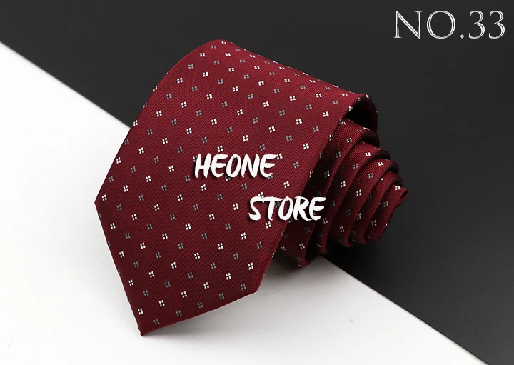 Fashion Men's Business Tie Classic 8CM Stripe Plaid Polyester Jacquard Necktie Red Blue Black High Quality Daily Wear Cravat